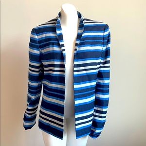 2/$25 - Kasper Blue Striped Open Front Blazer